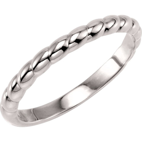 14k White Gold Stackable Ring, Size 7