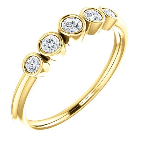 14k Yellow Gold 1/4 ctw. Diamond Bezel Ring, Size 7