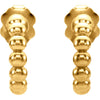 14K Yellow Gold 12mm Beaded Hoop Earrings