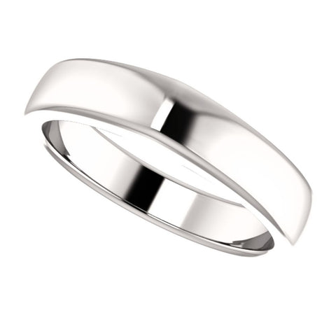 14k White Gold Band for Square Shank Solitaire Mounting, Size 7