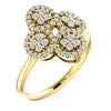 14k Yellow Gold 1/2 ctw. Diamond Clover Ring, Size 7