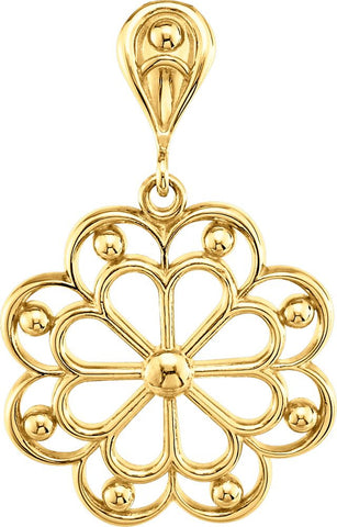 14k Yellow Gold Decorative Pendant