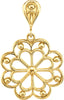 14K Yellow Gold Metal Fashion Dangle Pendant