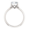 14k White Gold 8mm Round Forever Brilliant® Moissanite Solitaire Engagement Ring, Size 7