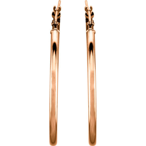 14k Rose Gold 34mm Hoop Earrings