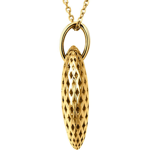14k Yellow Gold Pierced Style 18" Necklace