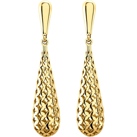 14k Yellow Gold Pierced Style Earrings