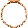14k Rose Gold Oval Engravable Beaded Ring, Size 7