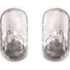 14k White Gold Hammered Hoop Earrings