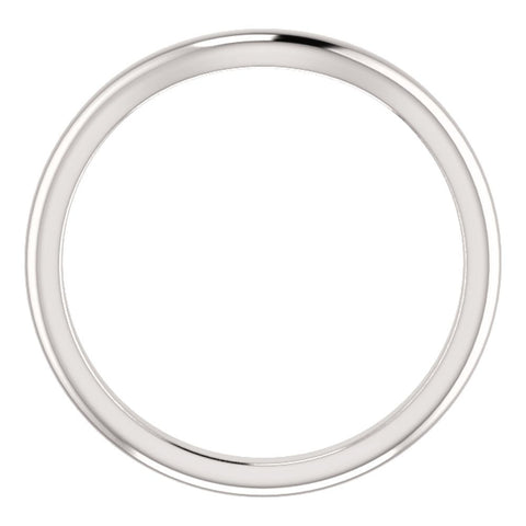 14k White Gold Band for 9mm Cushion Ring, Size 7