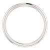 14k White Gold Band for 9mm Cushion Ring, Size 7