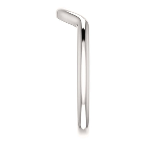 14k White Gold Band Mounting for 6mm Round Ring, Size 7