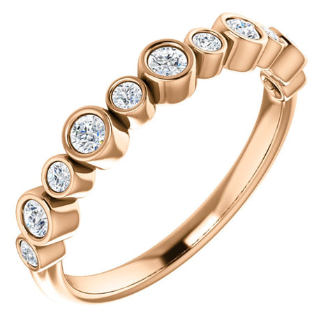 14k Rose Gold 1/3 ctw. Diamond Ring, Size 7