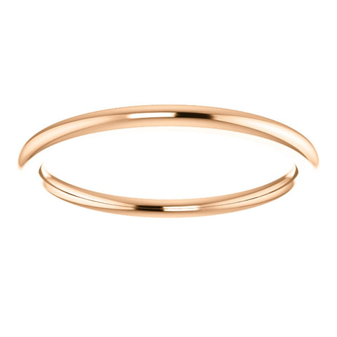 14k Rose Gold 1.5mm Comfort Fit Band, Size 7.5