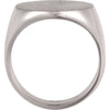 14k White Gold 18mm Men's Signet Ring, Size 11