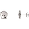 14k White Gold Geometric Earrings