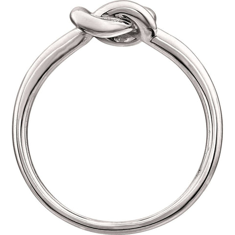14k White Gold Knot Design Ring, Size 7