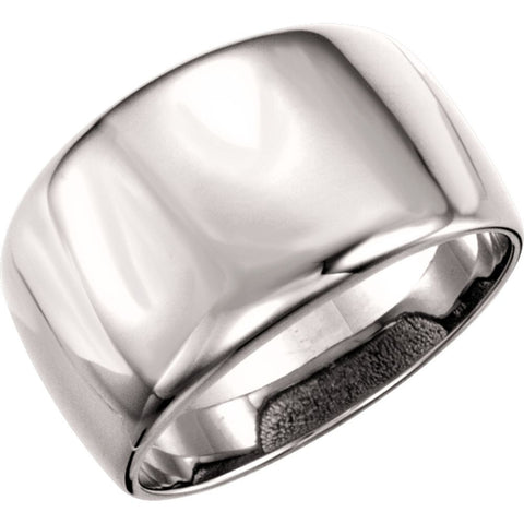 14k White Gold Dome Ring, Size 7