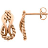 14k Rose Gold Teardrop Rope Design Earrings