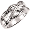 Woven Design Fashion Wedding Band Ring in 14k White Gold ( Size 6 )