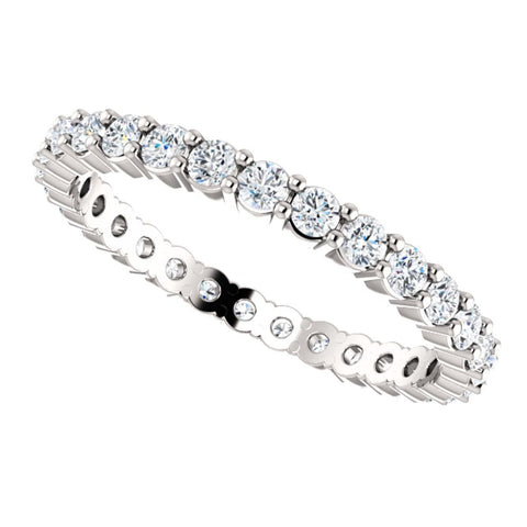 14k White Gold 5/8 CTW Diamond Eternity Band Size 6