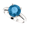 14k White Gold Swiss Blue Topaz Ring, Size 7