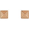14k Rose Gold Granulated Pyramid Earrings