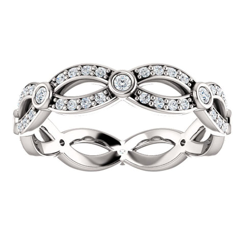 14k White Gold 3/8 CTW Diamond Eternity Band, Size 7