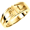Religious Cross Duo Wedding Band Ring in 14k Yellow Gold ( Size 6 )