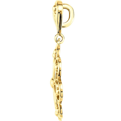14k Yellow Gold Decorative Pendant