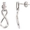 14k White Gold Infinity Dangle Earrings
