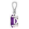 14k White Gold 9x7mm Amethyst & .03 CTW Diamond Pendant