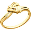 14k Yellow Gold Triangular Knot Ring, Size 7