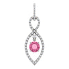Infiniti-Inspired Pendant with Articulated Dangle in 14k White Gold