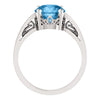 14k White Gold Swiss Blue Topaz Ring, Size 7