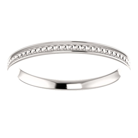 14k White Gold Stackable Bead Ring Size 6