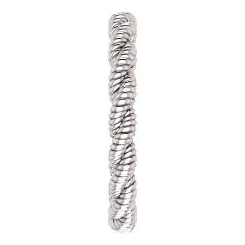14k White Gold Twisted Rope Band Size 7