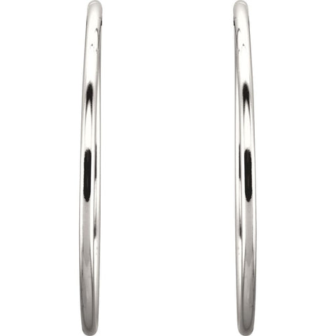 Sterling Silver 40mm Endless Hoop Tube Earrings