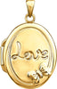 Yellow Gold Plated Sterling Silver Oval Love Locket