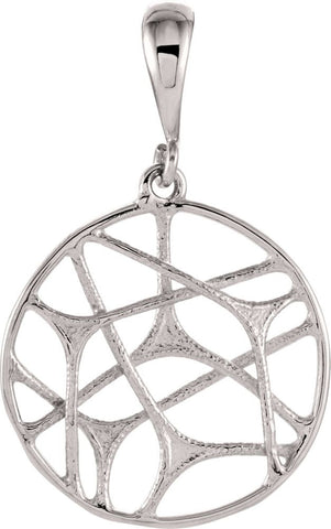 14k White Gold Web Pendant