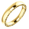 14k Yellow Gold 4mm Sculptural-Style Relief Pattern Wedding Band for Men, Size 11