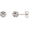 14k White Gold Ball Earrings