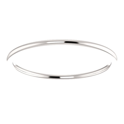 14k White Gold 1mm Comfort Fit Band, Size 8