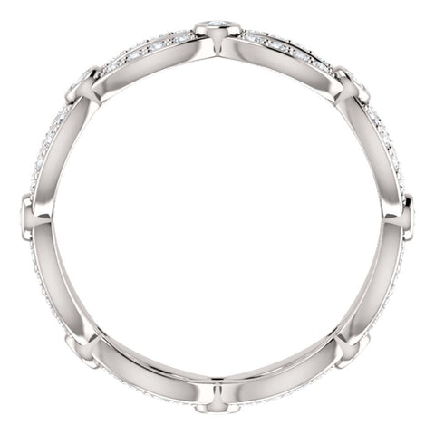 14k White Gold 3/8 CTW Diamond Eternity Band, Size 7