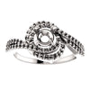 14k White Gold 5.8mm Round Accented Engagement Ring Mounting, Size 7