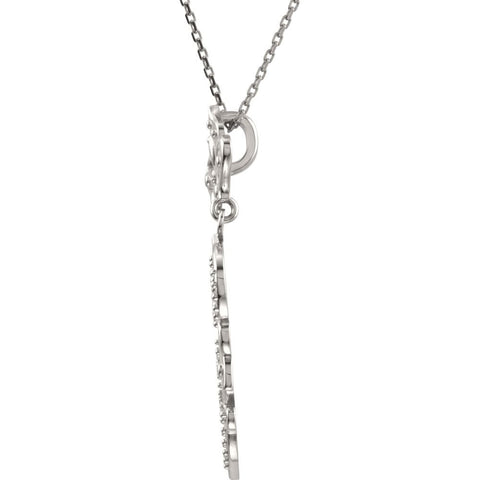 Sterling Silver Decorative Dangle 18" Necklace