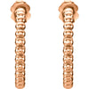 14k Rose Gold 21mm Beaded Hoop Earrings