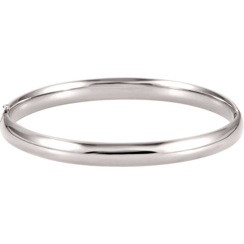 14k White Gold 6.5mm Hinged Bangle Bracelet