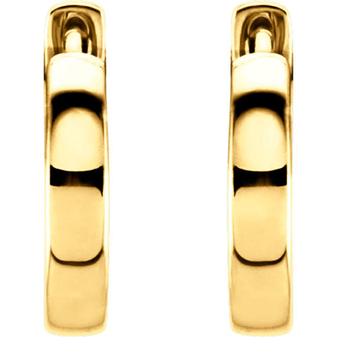 14K Yellow Gold 14mm Hinged Hoop Earrings