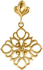 14K Yellow Gold Decorative Dangle Pendant
